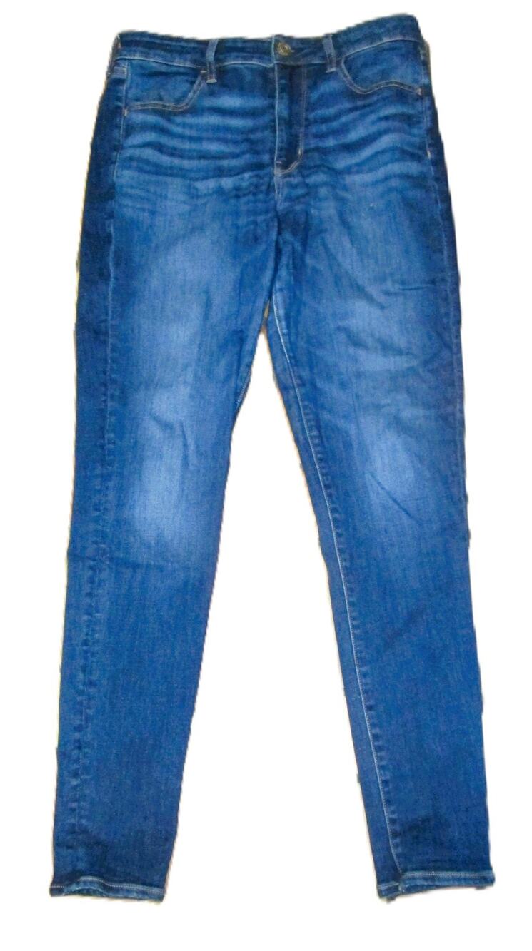 American Eagle Women's Hi-Rise Jegging Size 12 Long Stretch Blue Denim Y2K Lite
